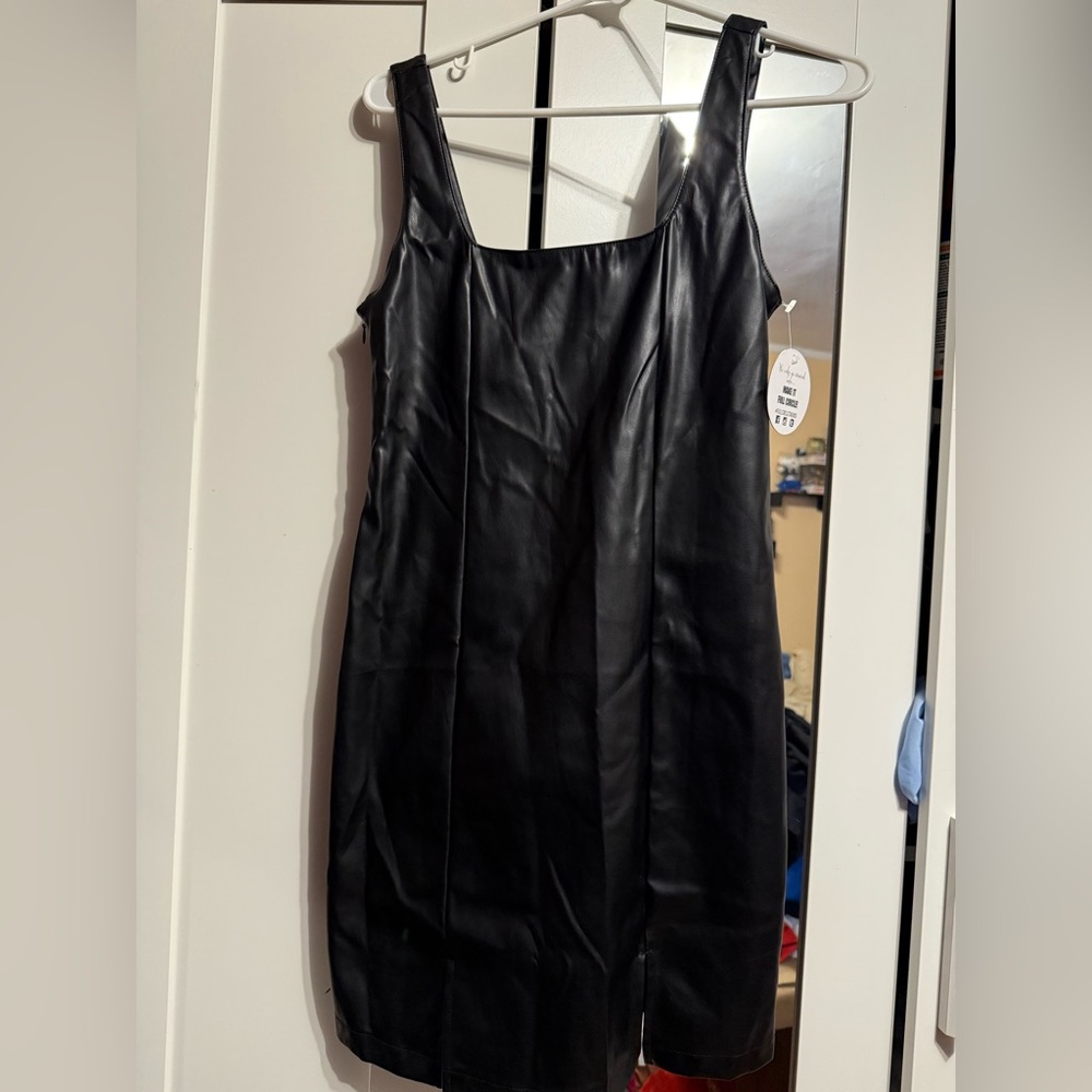 Faux Leather Dress